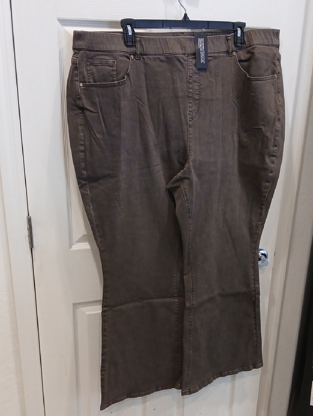 Isaac Mizrahi Brown Wide-Leg Jeans